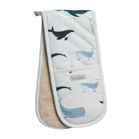 Sophie Allport Whales Double Oven Glove