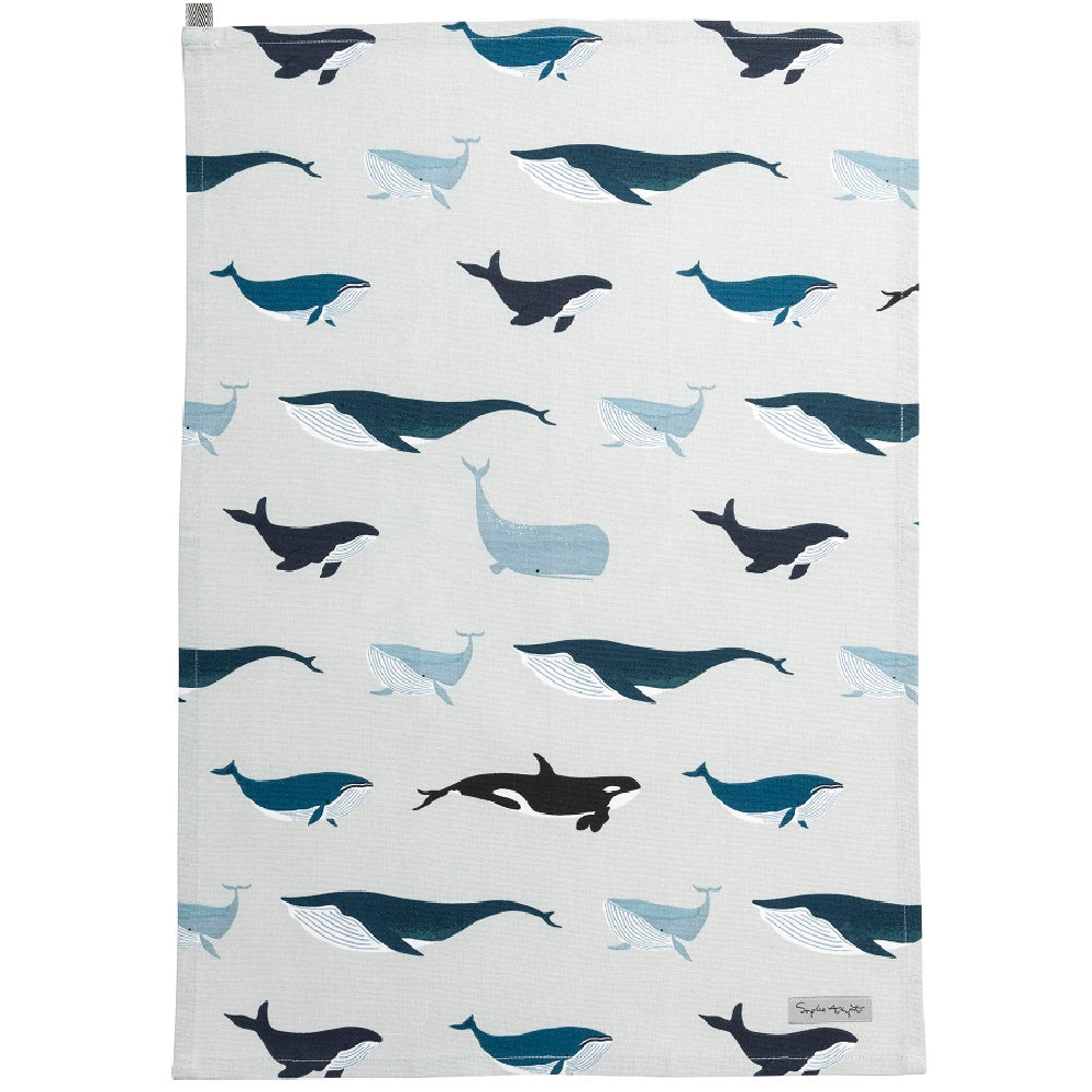Sophie Allport Whales Tea Towel