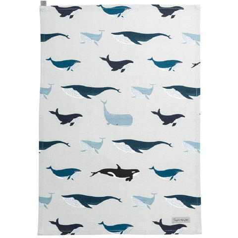 Sophie Allport Whales Set of Two Tea Towels