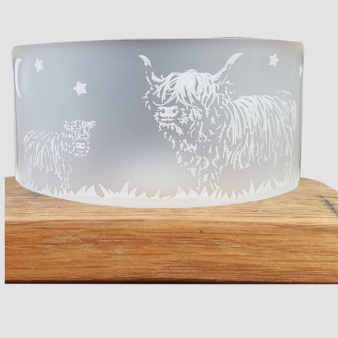 Small Cows Whisky Wood Tealight Holder