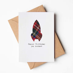 Happy Birthday Ya Rocket Tartan Card