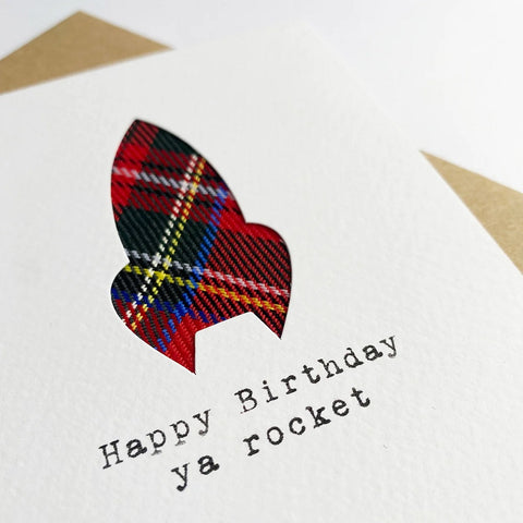 Happy Birthday Ya Rocket Tartan Card